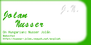 jolan nusser business card